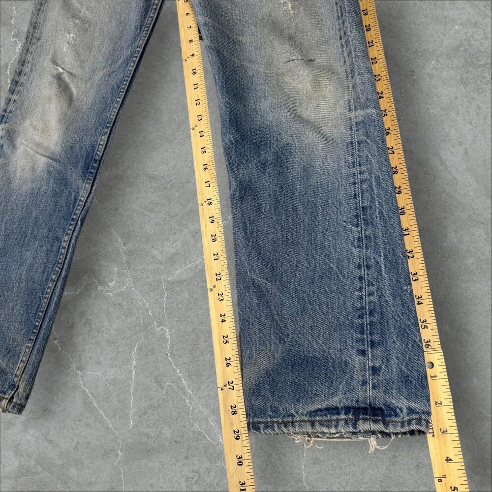 Vintage 70s Levis 501 XX Button Fly Faded Distressed Jeans 522 Stamped W32xL33 - Picture 10 of 12
